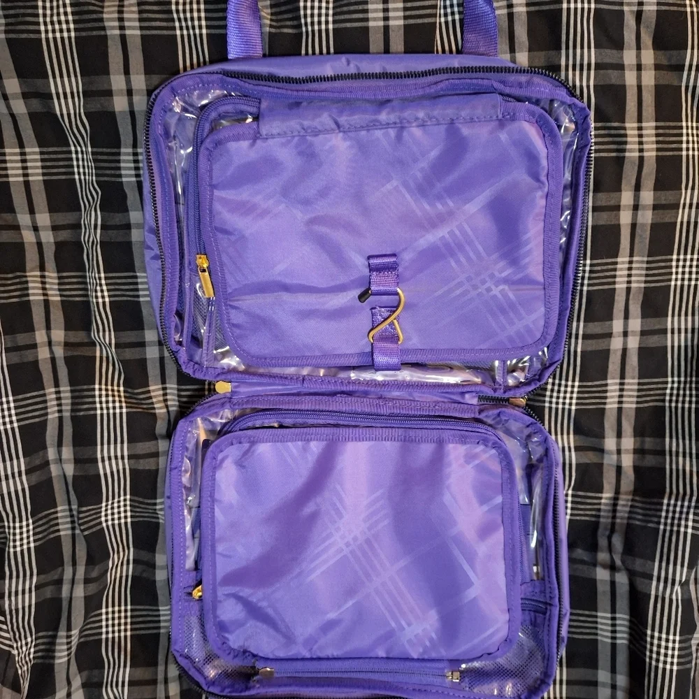 Joy Mangano Purple Cosmetic Travel Case